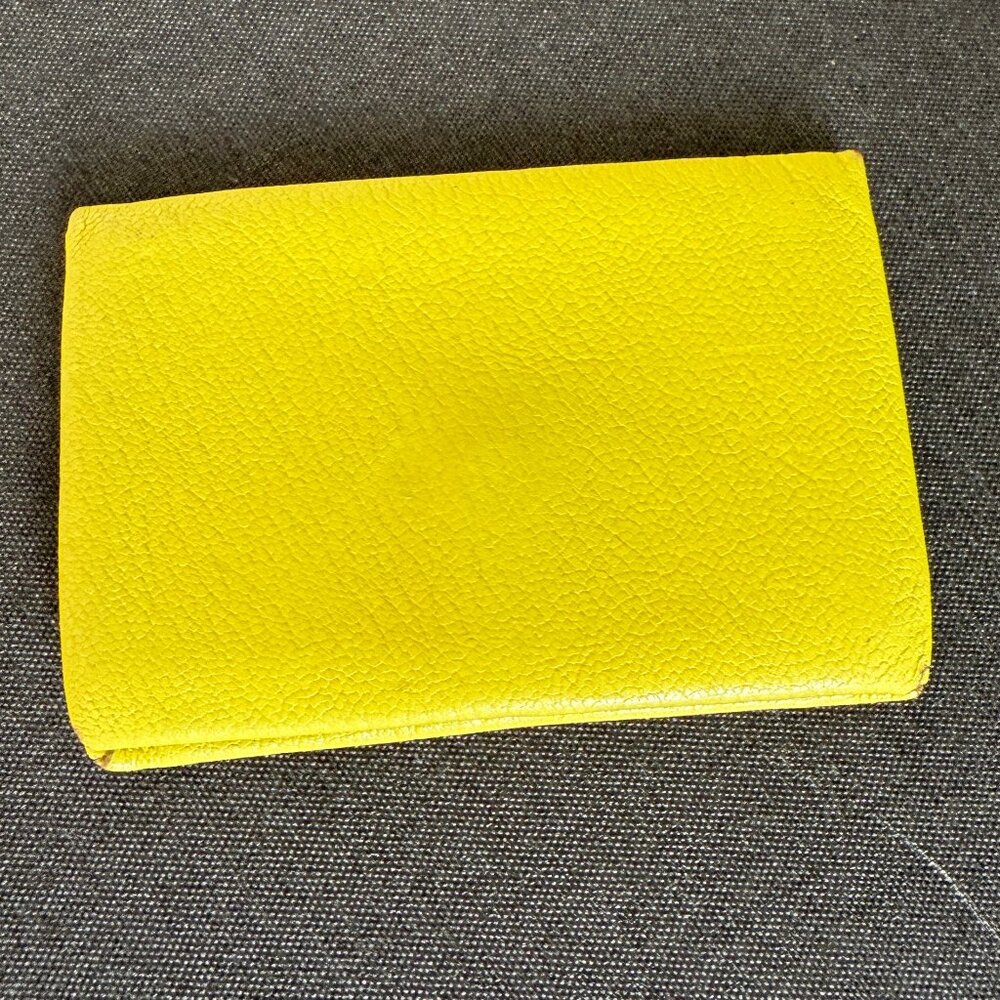 Hermes Yellow Leather Chevre Mysore Calvi Card Case
